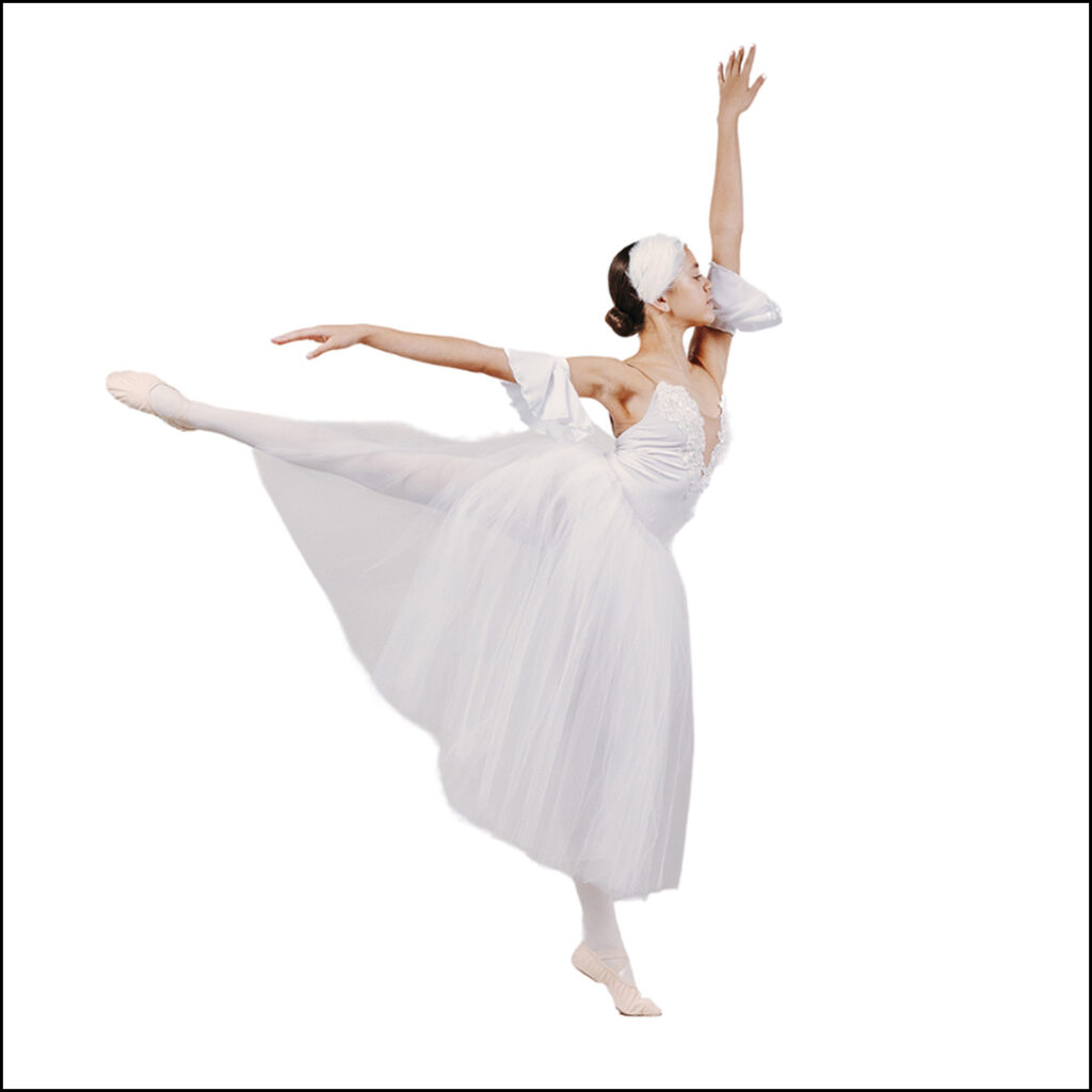 A girl seen in a ballet pose