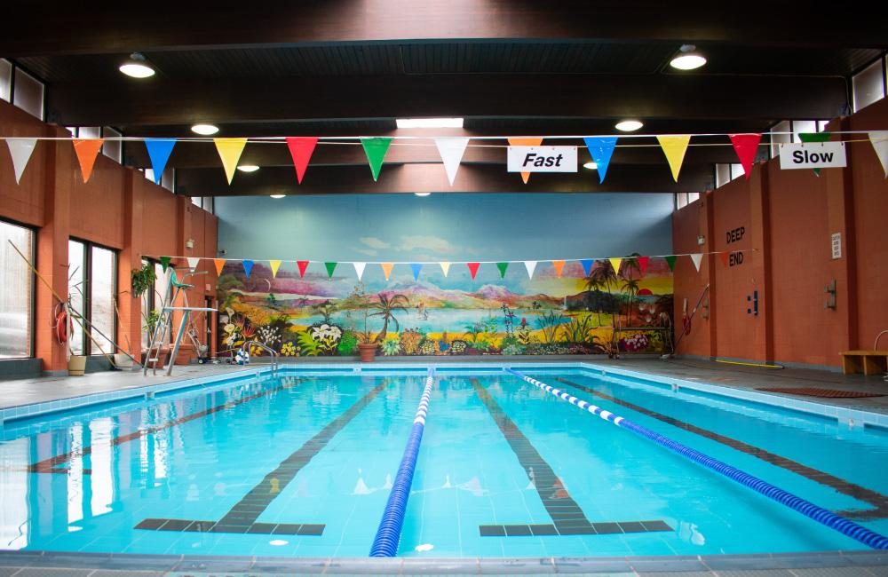 The swimming pool at the Columbus Centre Athletic Club.