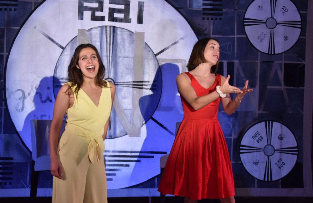 Danya Buonastella and Maddalena Vallecchi Williams perform during a live production of "The Nonna Monologues".