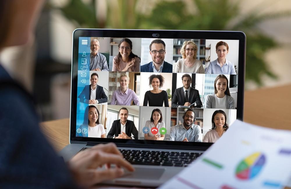 Participants on a video meeting.