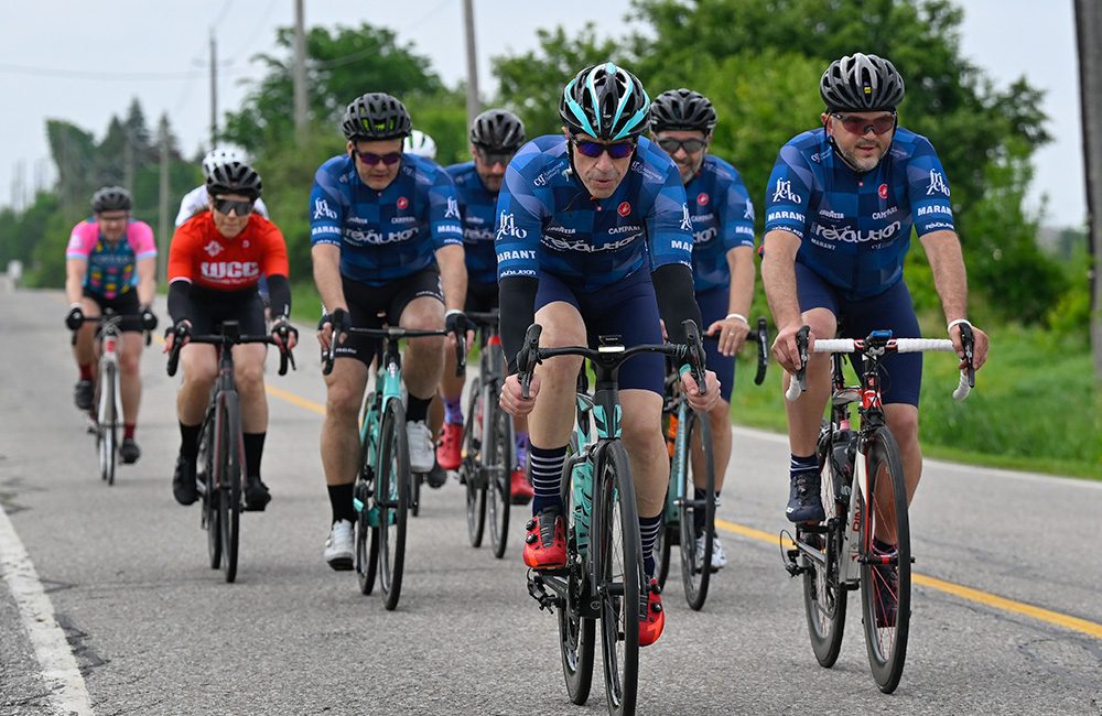 A group of cyclists seen during Giro fundraising event